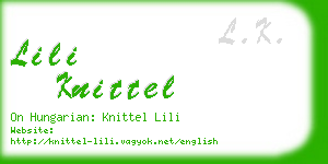 lili knittel business card